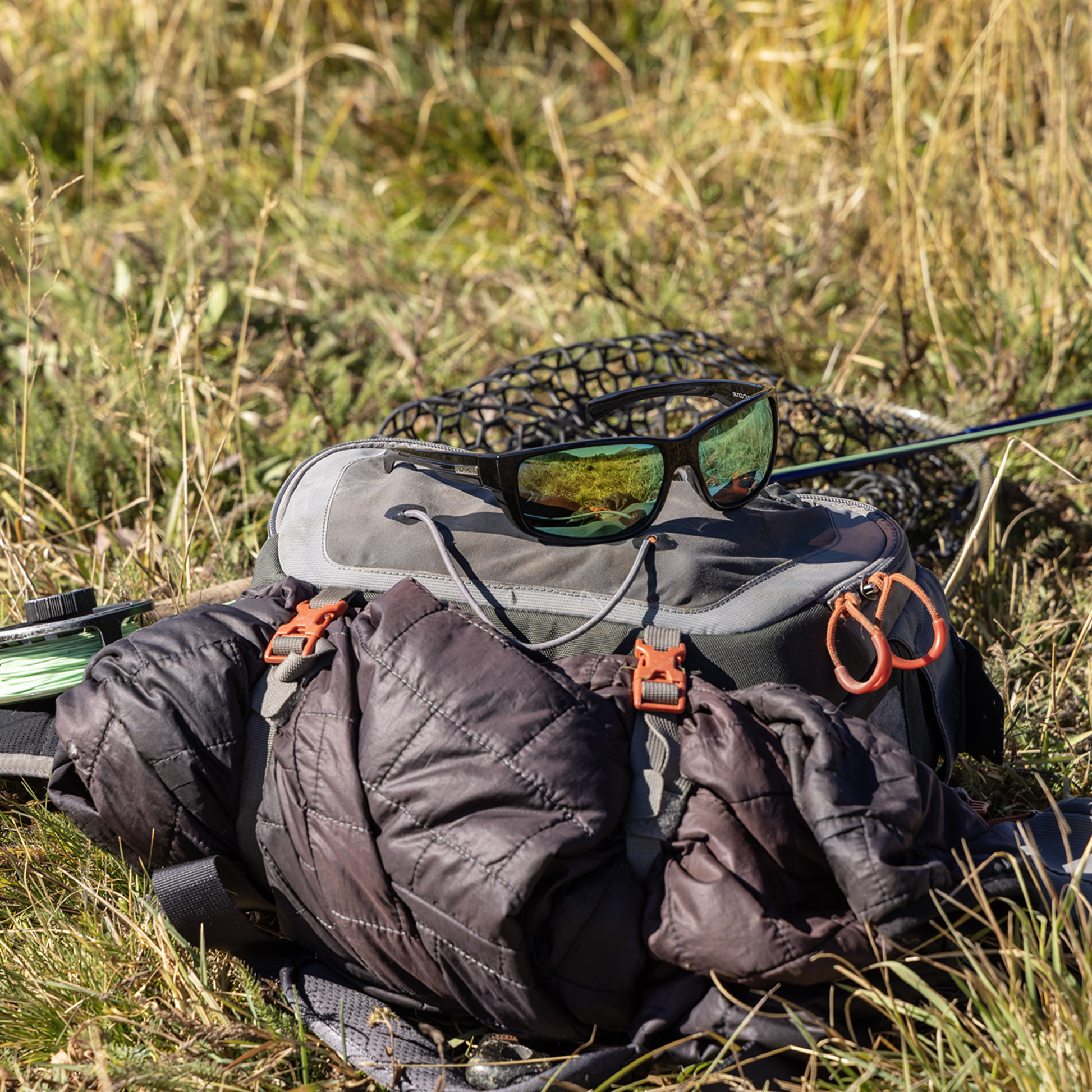 Milestone, Matte Black + Polarized Blue Mirror Lens
