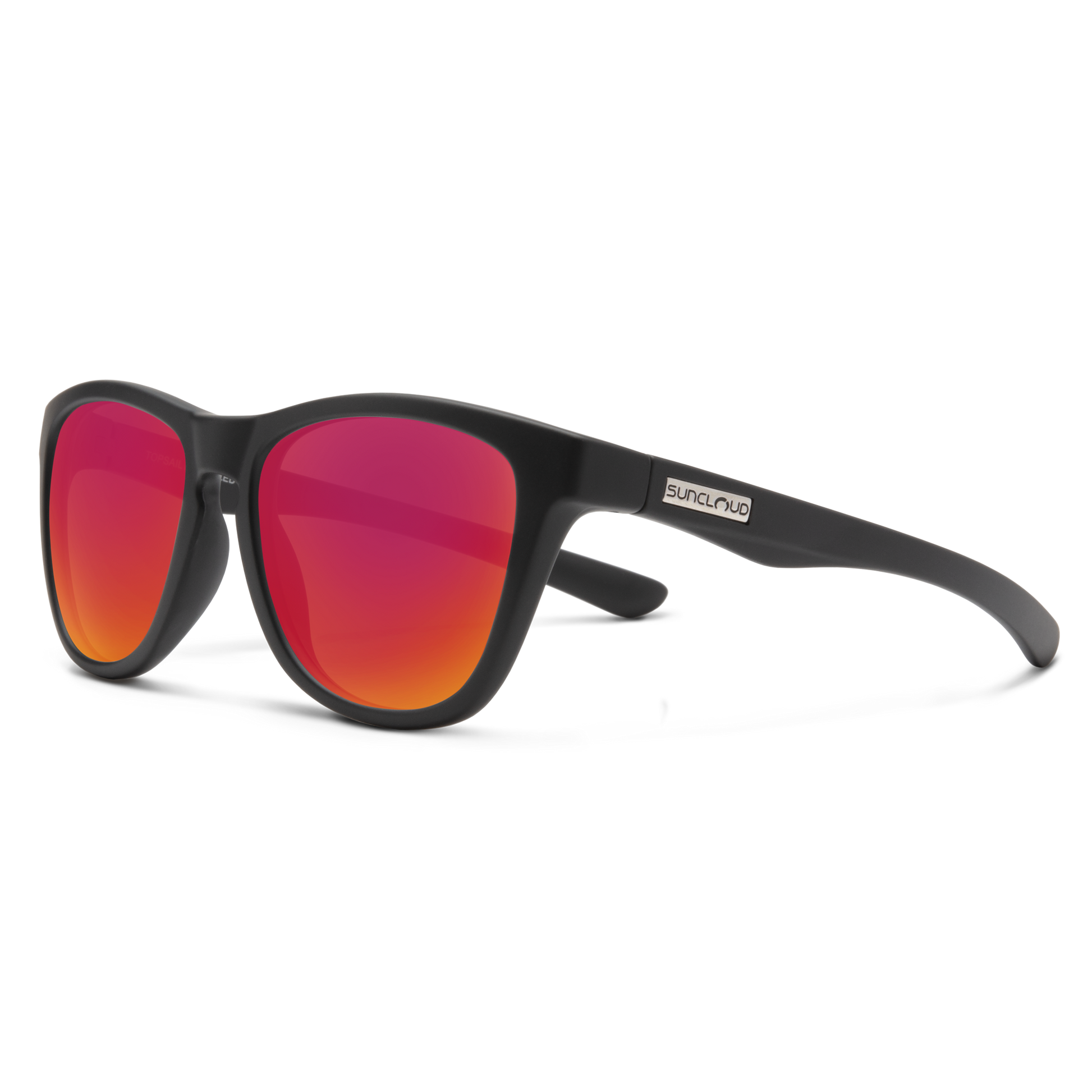 Topsail, Matte Black + Polarized Red Mirror Lens