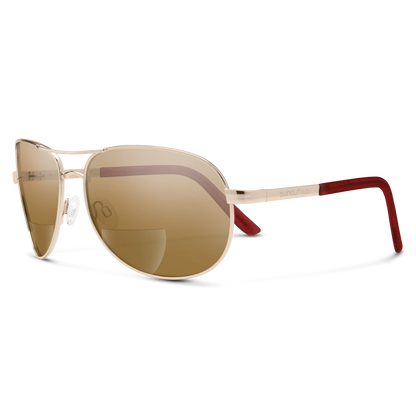 Aviator Reader, Gold + Polarized Brown 250 Lens
