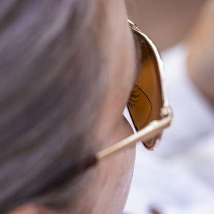 Aviator Reader, Gold + Polarized Brown 250 Lens