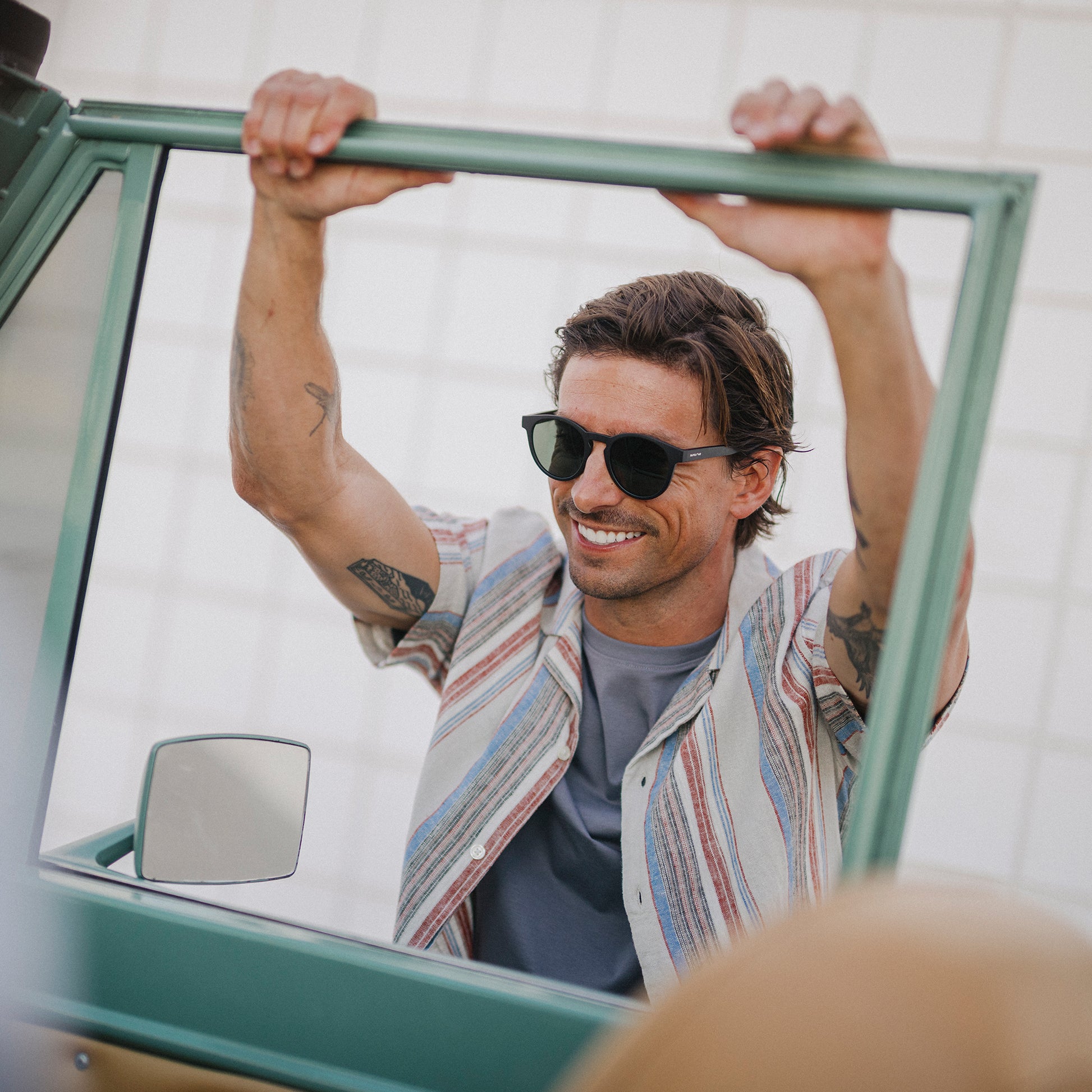Barnes, Matte Black + Polarized Gray Green Lens