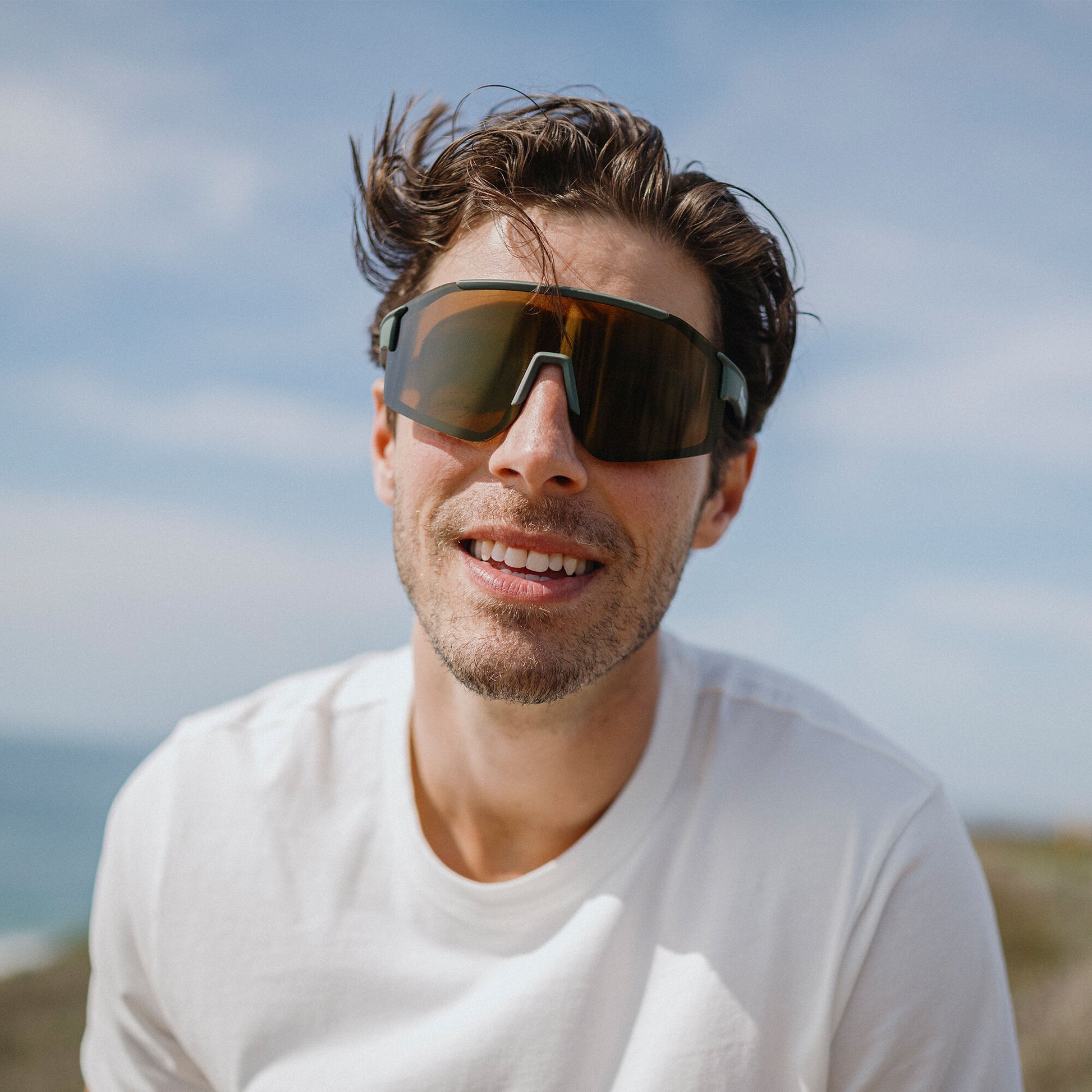 Domain, Matte Olive + Polarized Sienna Mirror Lens