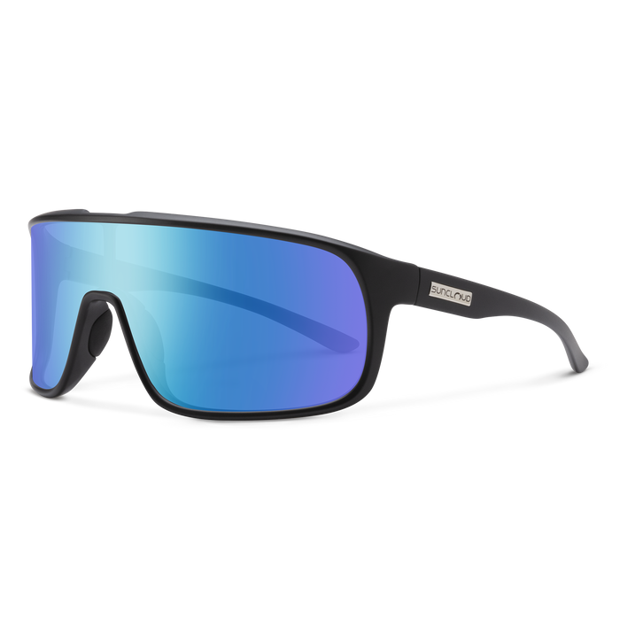 Double Up, Matte Black + Polarized Blue Mirror Lens