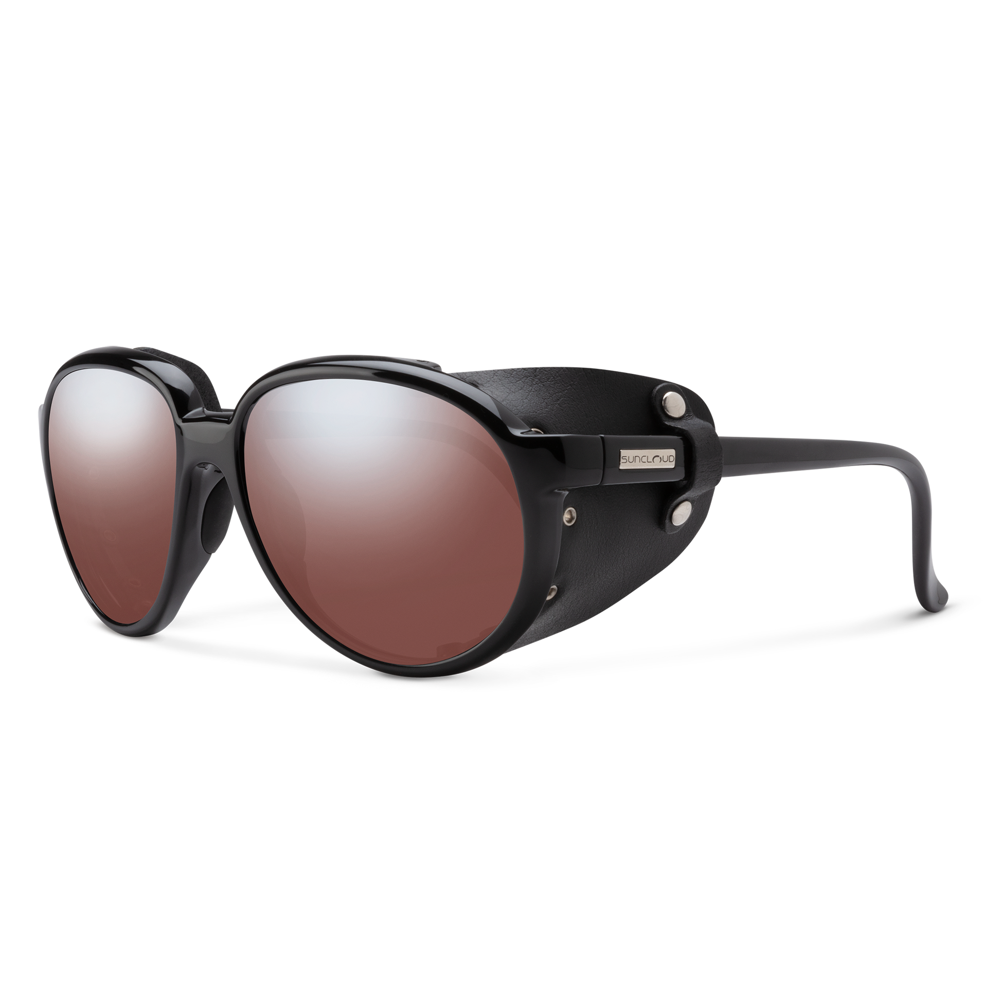Glacier - Sale, Black + Polarized Rose Flash Mirror Lens