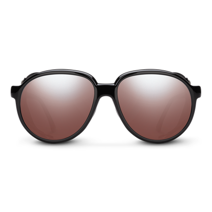 Glacier, Black + Polarized Rose Flash Mirror Lens