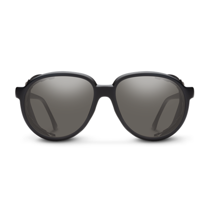 Glacier, Black + Polarized Rose Flash Mirror Lens