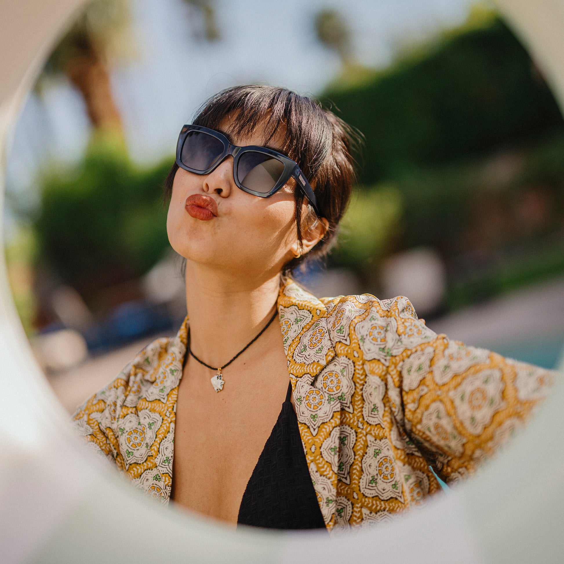 Marion, Tortoise + Polarized Pink Gold Mirror Lens