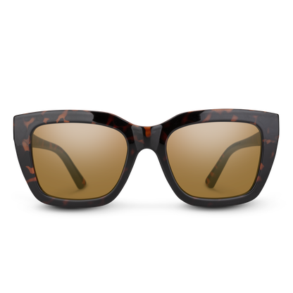 Marion, Tortoise + Polarized Pink Gold Mirror Lens