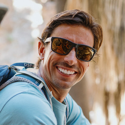 Mayor, Black + Polarized Blue Mirror Lens