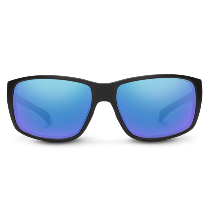 Milestone, Matte Black + Polarized Blue Mirror Lens