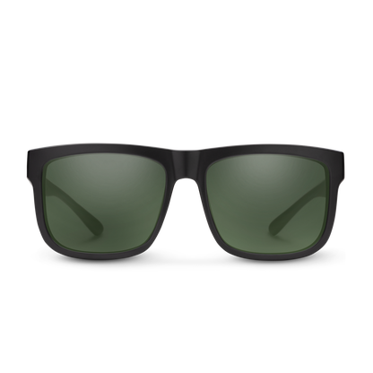 Quiver, Matte Black + Polarized Gray Green Lens