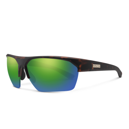 Rival, Matte Tortoise + Polarized Green Mirror Lens