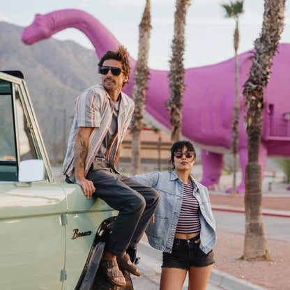 Sandy, Black + Polarized Gray Green Lens