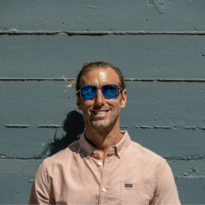 Aviator, Silver + Polarized Blue Mirror Lens, hi-res