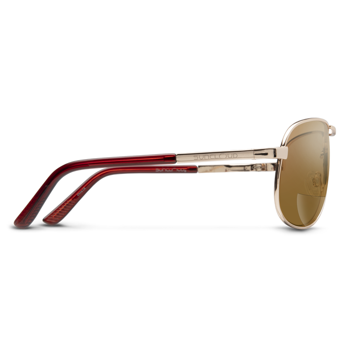 Aviator Reader, Gold + Polarized Brown 1.50 Lens, hi-res