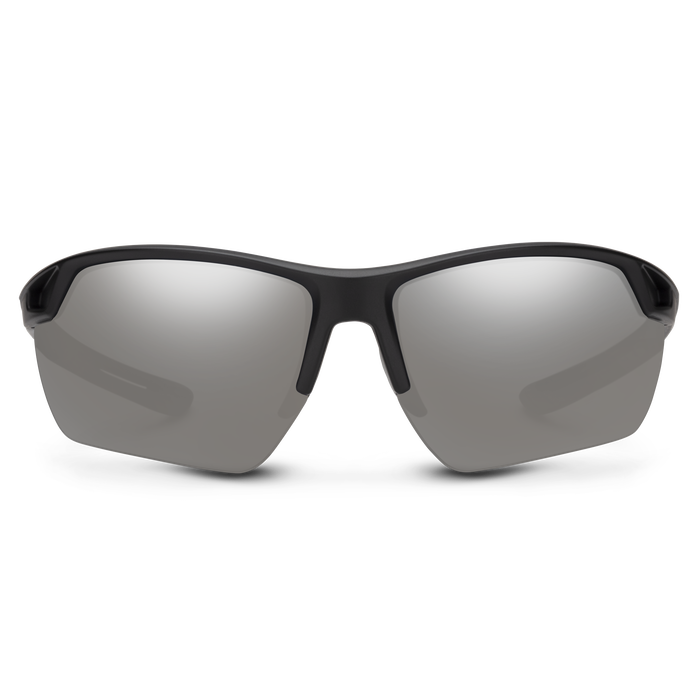 Contender, Matte Black + Polarized Silver Mirror Lens, hi-res