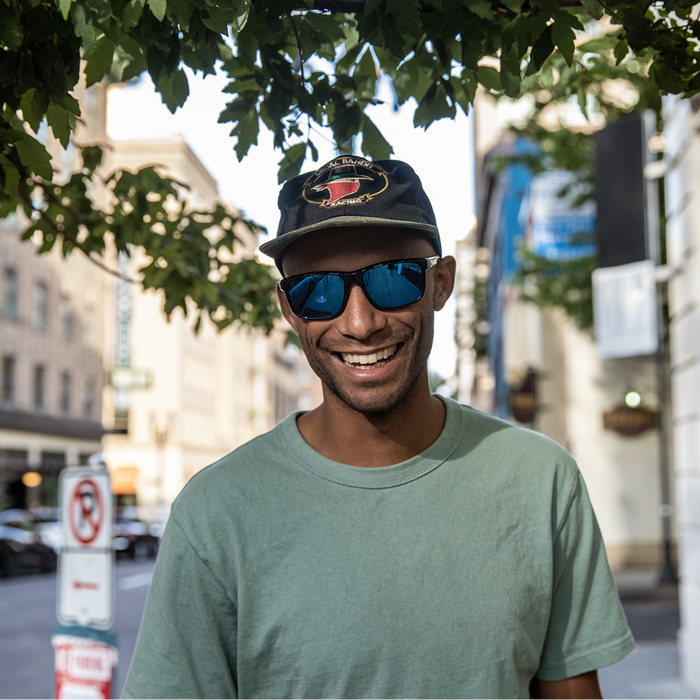 Rambler, Matte Black + Polarized Blue Mirror Lens, hi-res