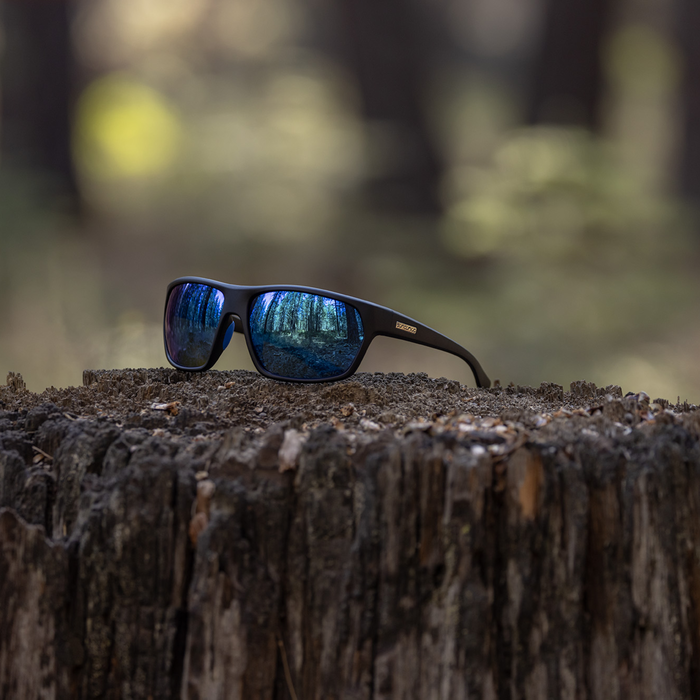 Boone, Matte Black + Polarized Blue Mirror Lens, hi-res