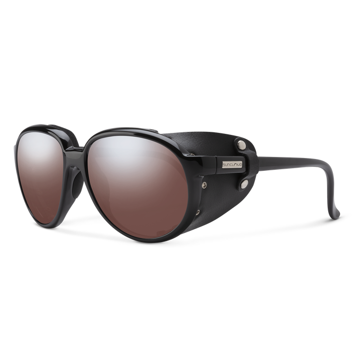 Glacier, Black + Polarized Rose Flash Mirror Lens, hi-res