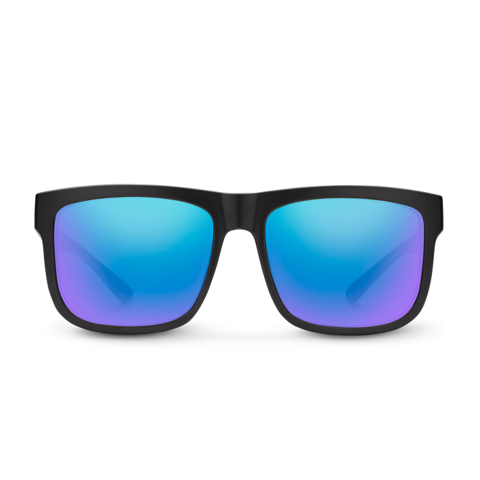 Quiver, Matte Black + Polarized Blue Mirror Lens, hi-res