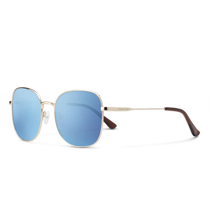 Beverly, Gold + Polarized Aqua Mirror Lens, hi-res